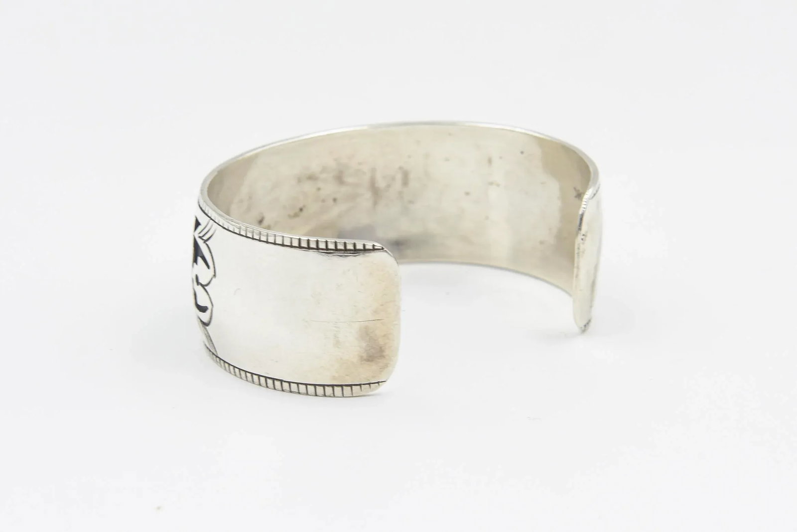 Late 20th Century Native American Turquoise Sterling Silver Cuff Bracelet by Jacob Kahe - 4