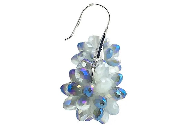 Faceted Blue Crystal Necklace & Earrings - 6