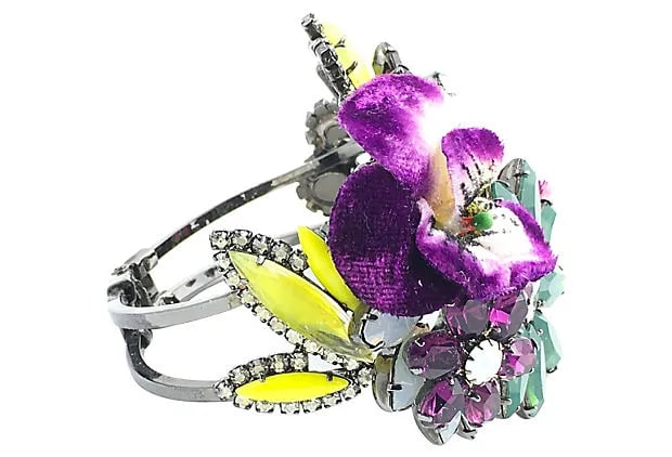 Floral Bangle Bracelet by Elizabeth Cole - 2