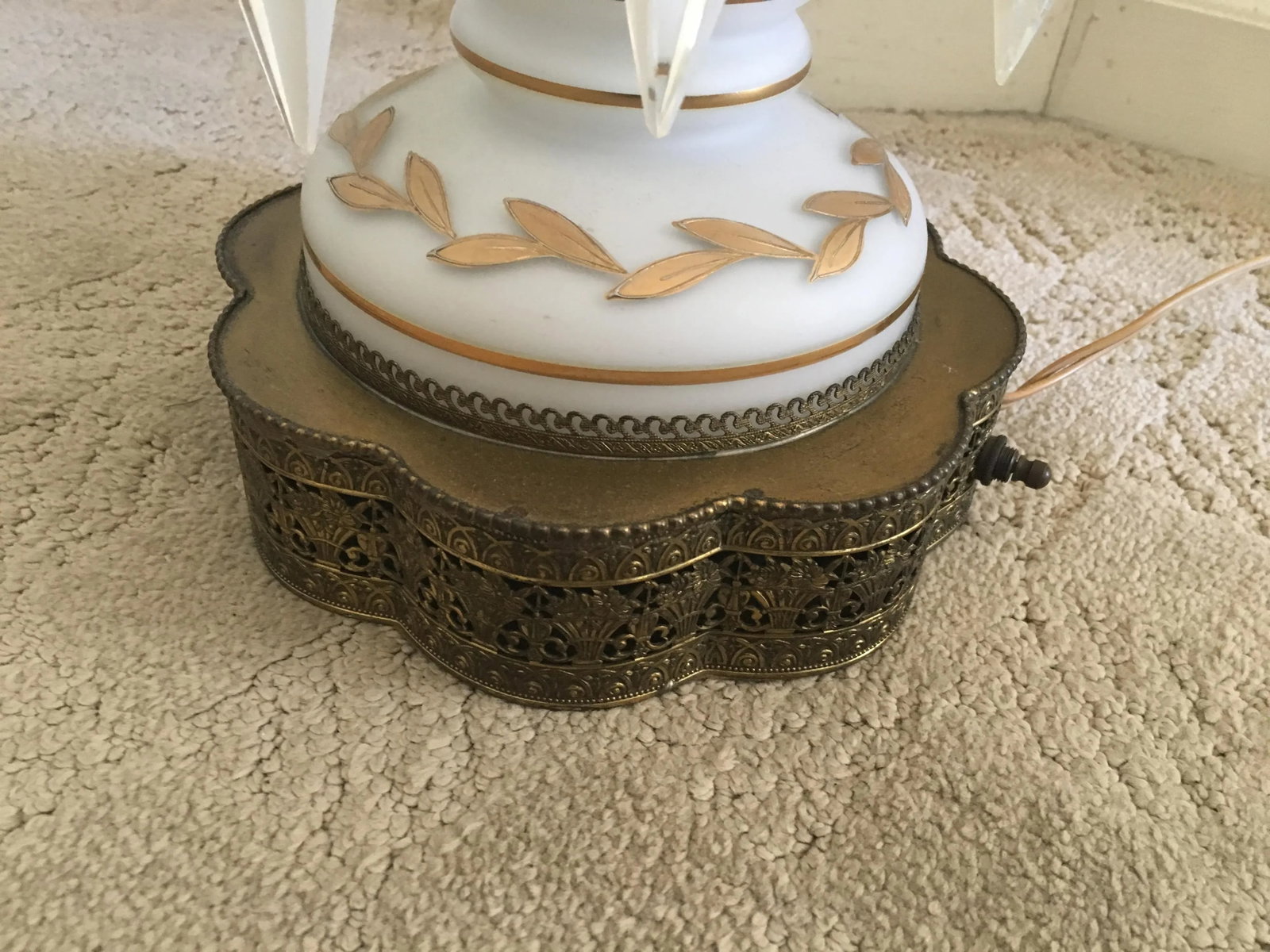 Vintage Crystal Lamps - A Pair - 3