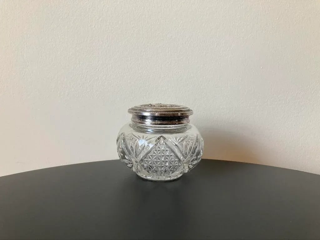 English Art Glass and Silverplate Jewelry Box - 12