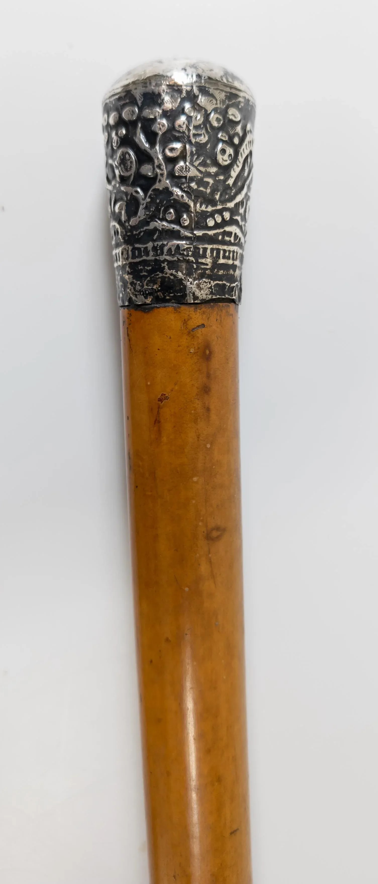 Early 20th Century Chinese Export Silver and Malacca Cane Walking Stick - 3