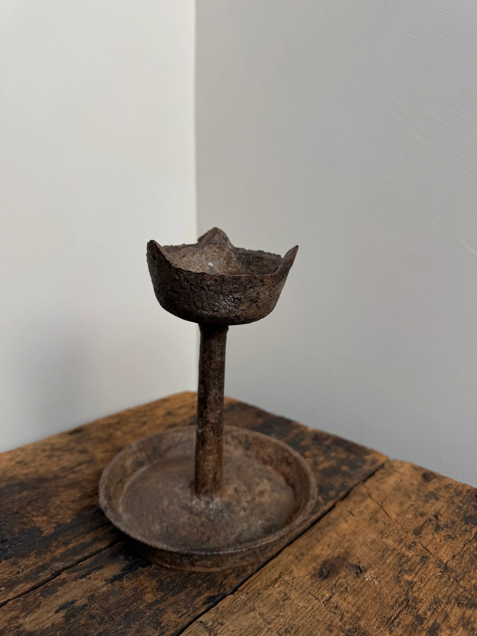 19th Century Primitive Iron Candle Holders - a Pair - 6