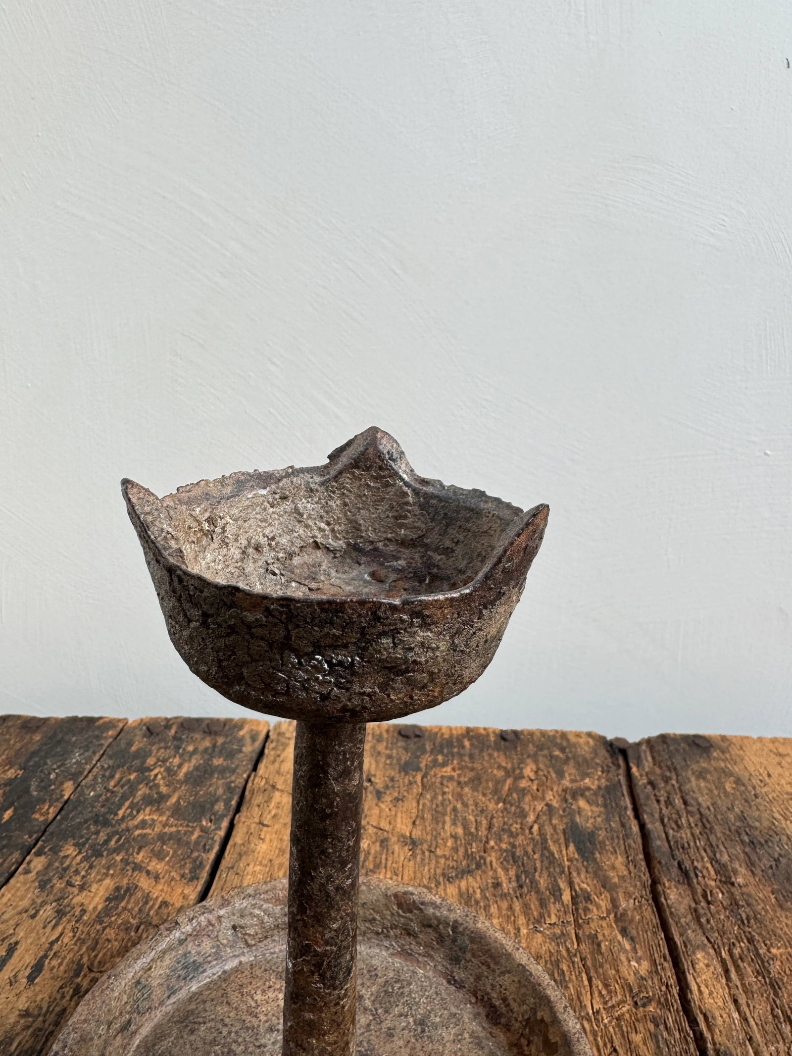 19th Century Primitive Iron Candle Holders - a Pair - 7