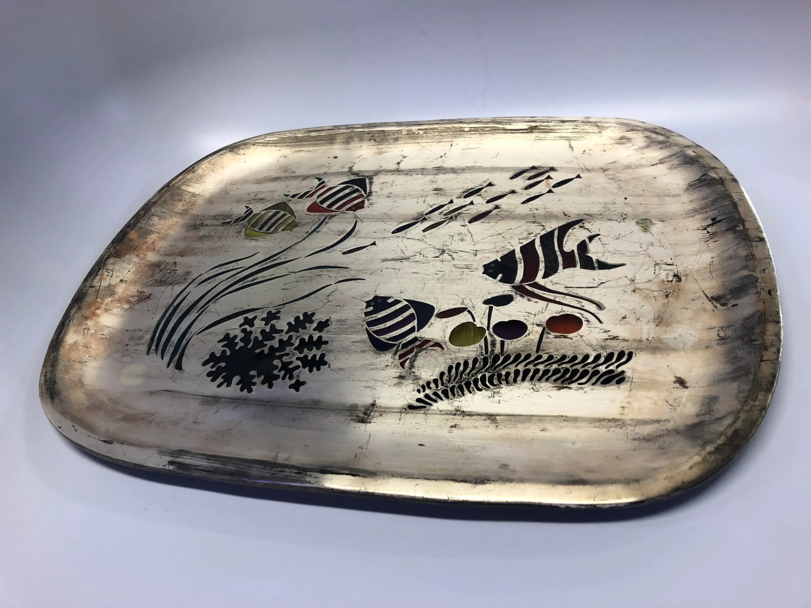 1960s Los Castillo Azteca Pluma Serving Tray - 2