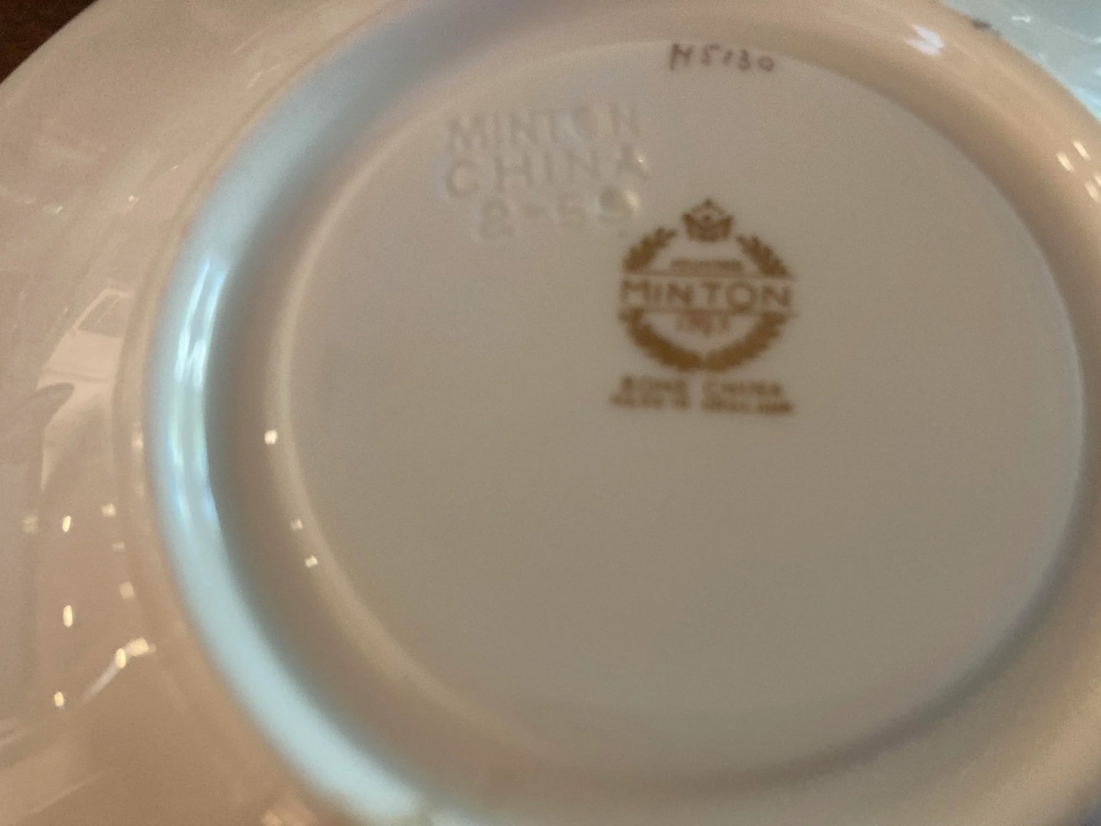 1950s Minton Bone China Gold Encrusted Cream Soup Bowls With Saucers- 22 Pieces - 2