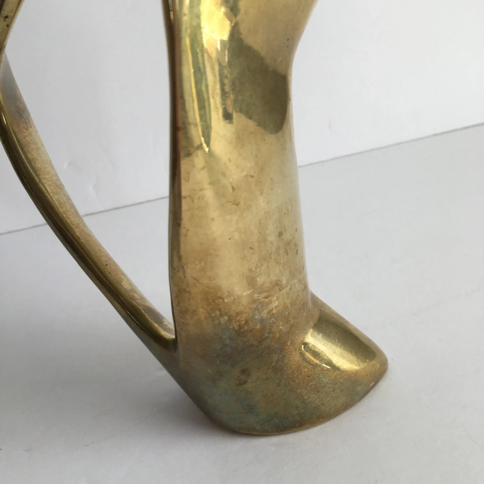 Mid Century Brass Bird Statue Soaring Seagull Sculptural Bird in Flight Vintage - 6