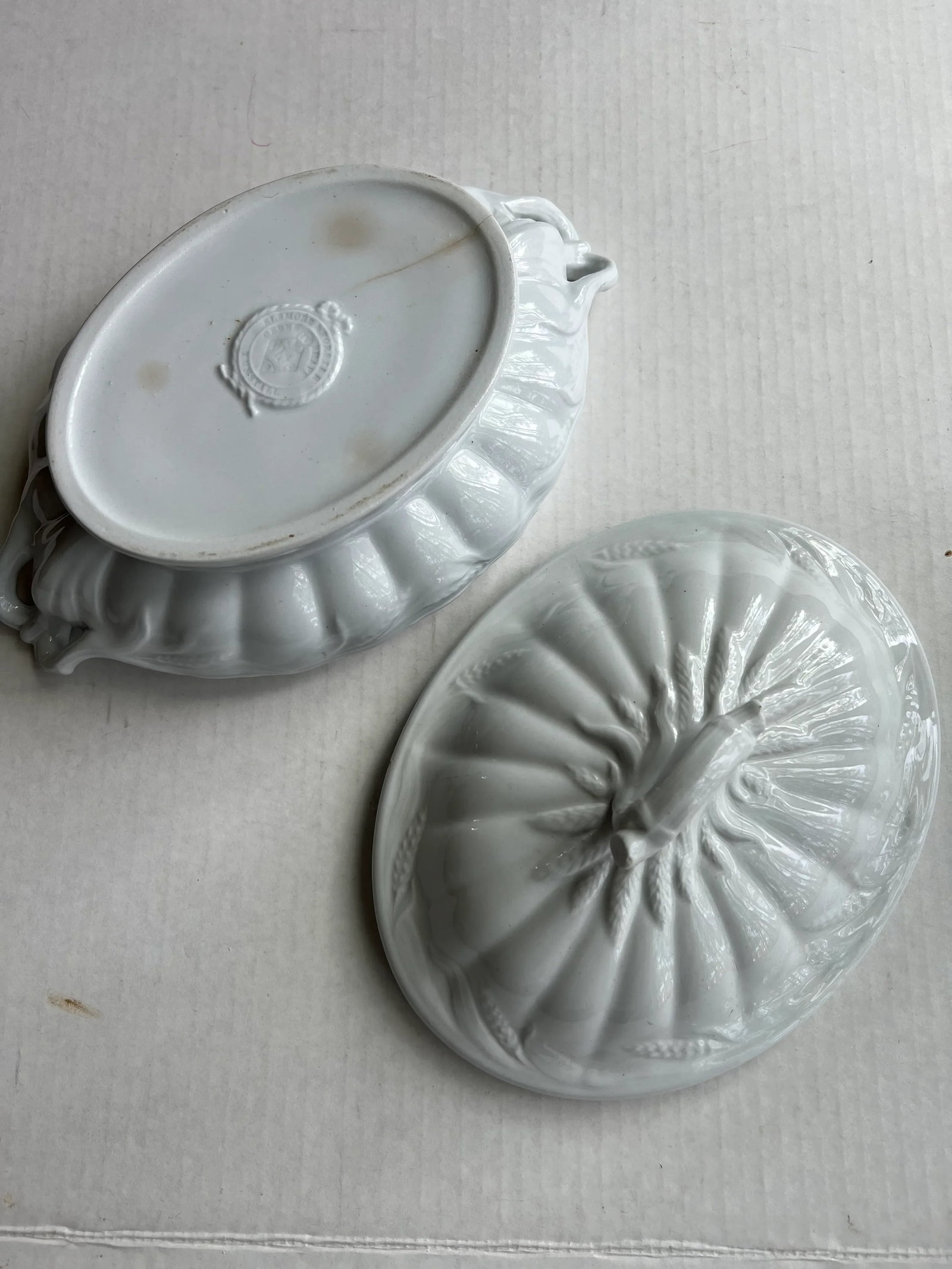 Antique White Ironstone Vegetable Serving Dish, Ceres Shape, Elsmore & Forster - 4