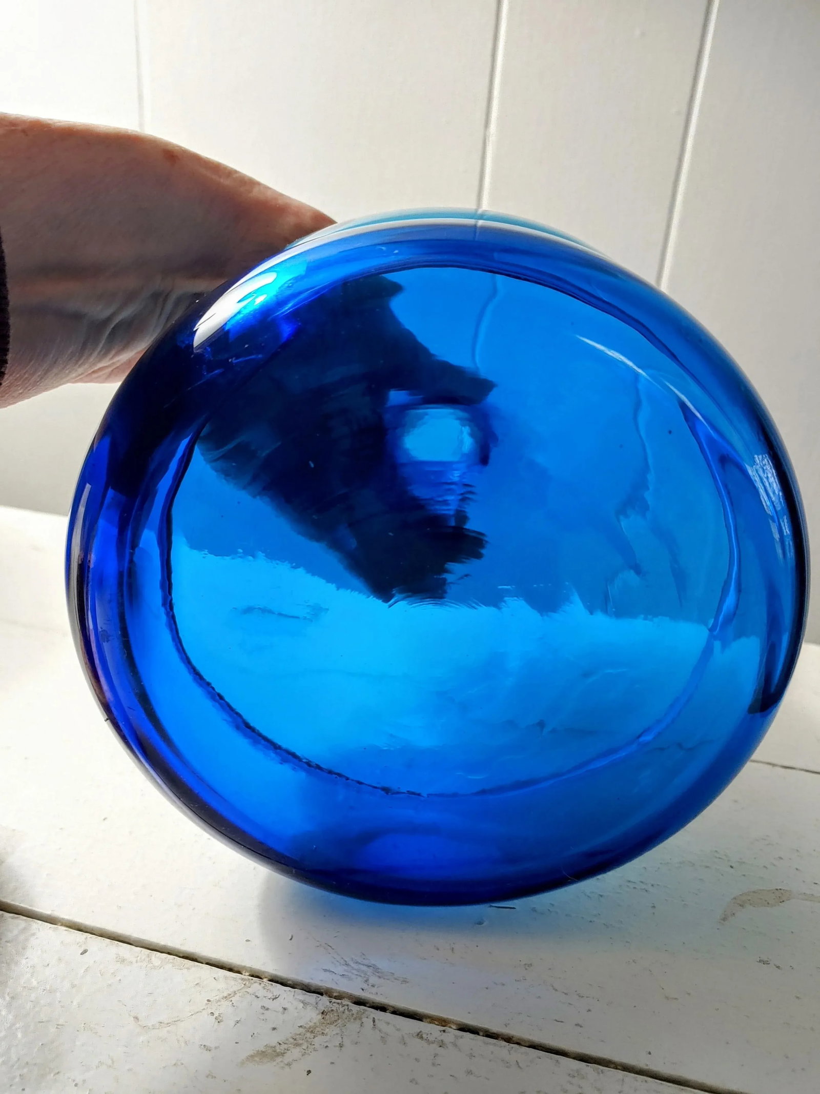 Mid 20th Century Italian Peedee Blue Blown Glass Decanter - 5