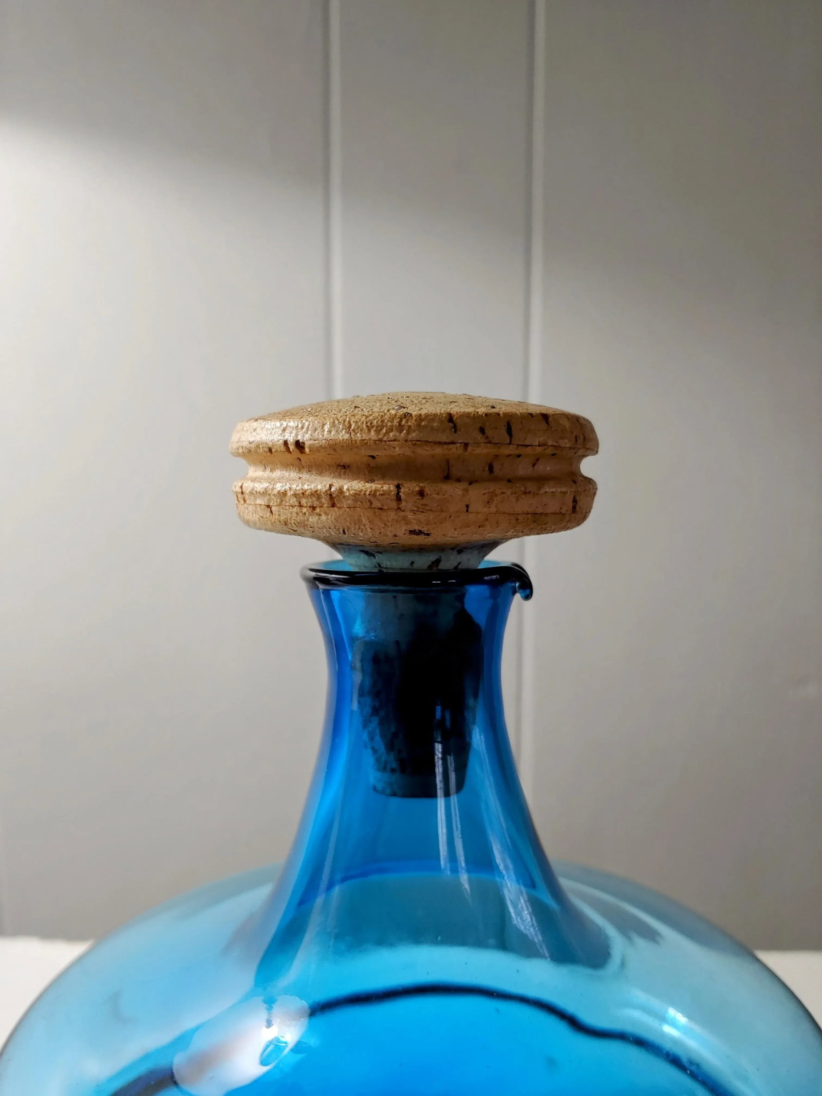 Mid 20th Century Italian Peedee Blue Blown Glass Decanter - 8