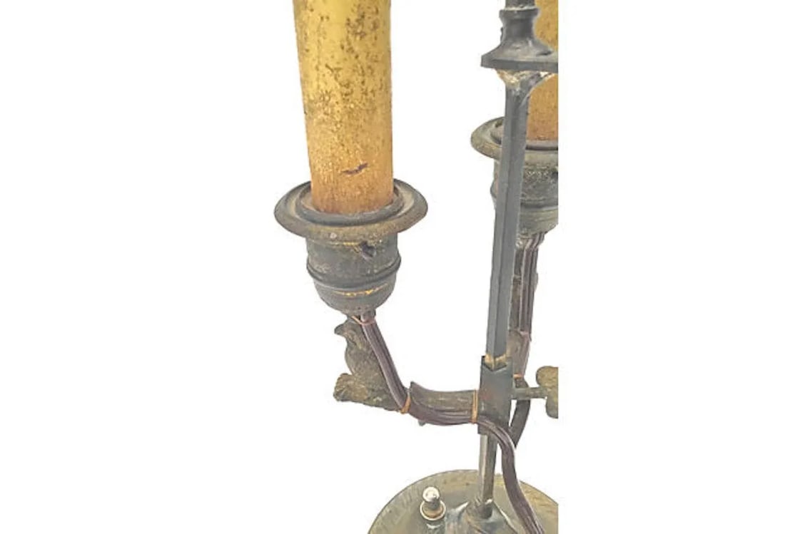 Antique Rooster Double-Arm Tole Bouillotte Lamp - 7