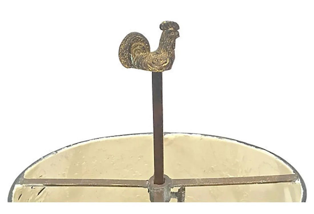 Antique Rooster Double-Arm Tole Bouillotte Lamp - 8