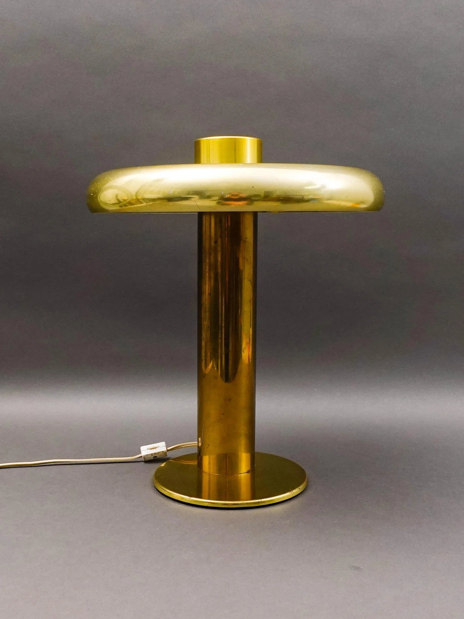 Pierre Cardin Style Vintage Modernist Brass Table Desk Lamp - 3
