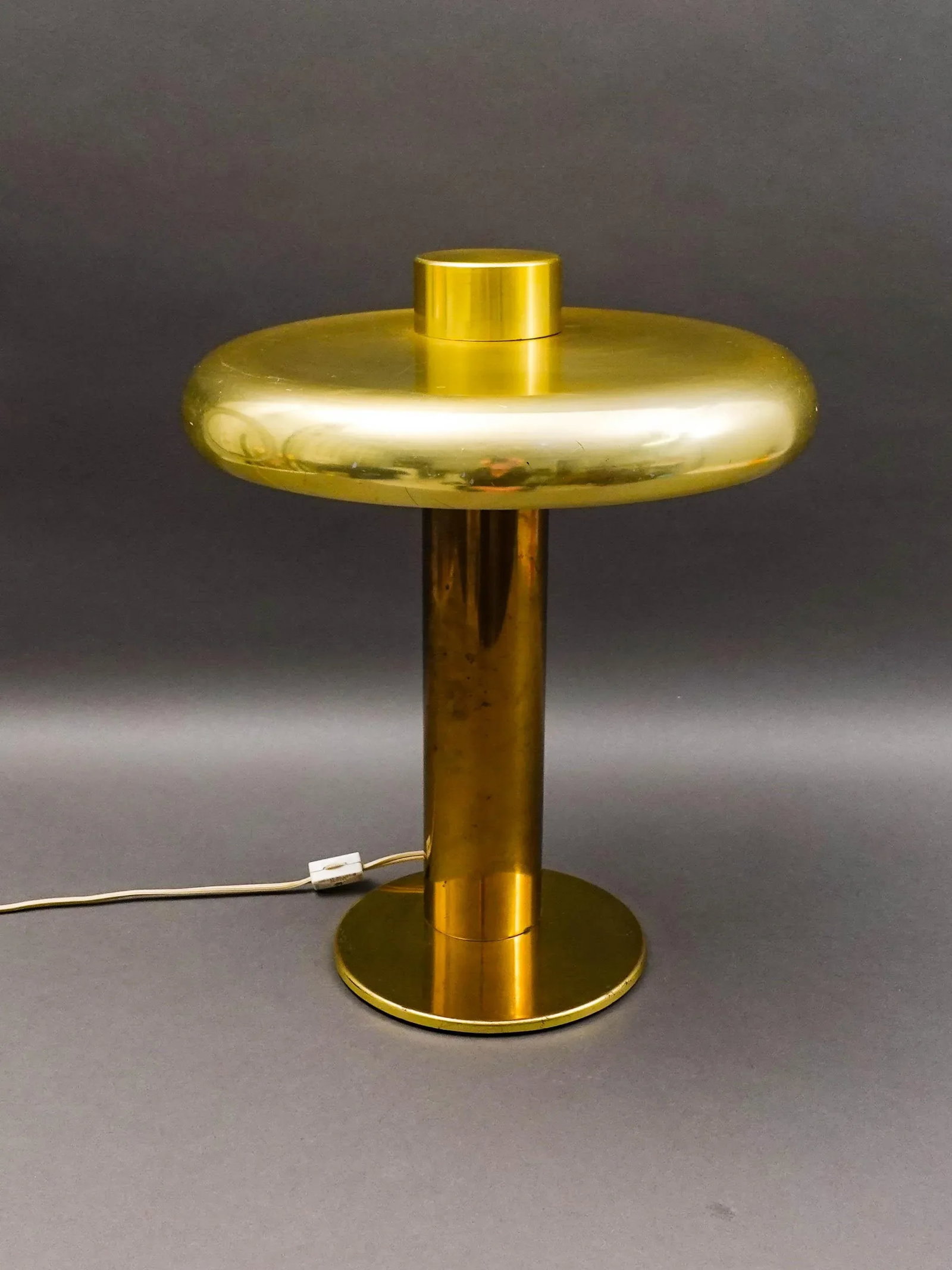Pierre Cardin Style Vintage Modernist Brass Table Desk Lamp - 4