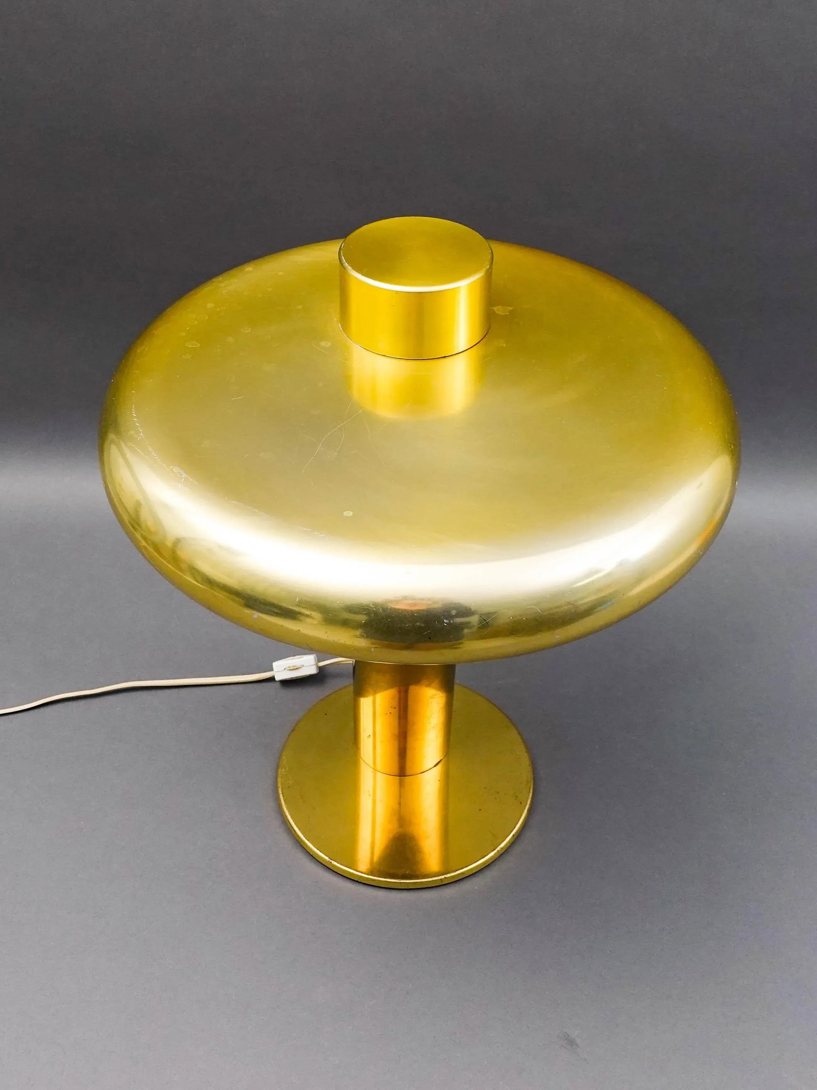 Pierre Cardin Style Vintage Modernist Brass Table Desk Lamp - 7