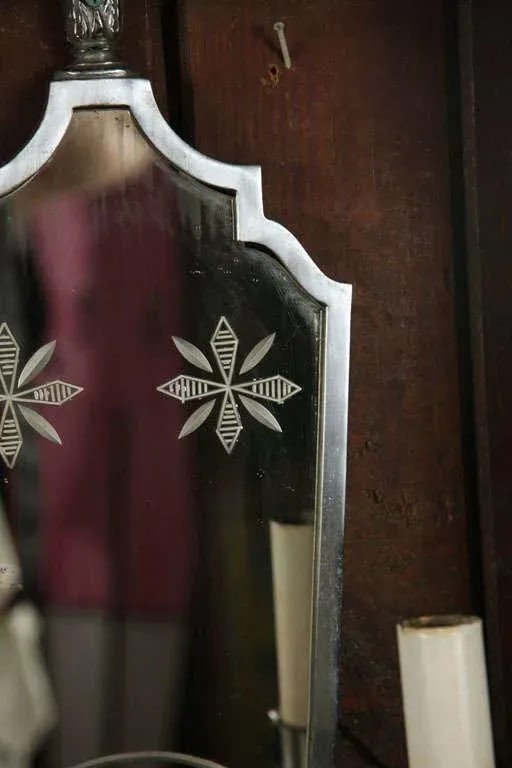 1940s Vintage Nickel and Mirror Sconce Each - 5