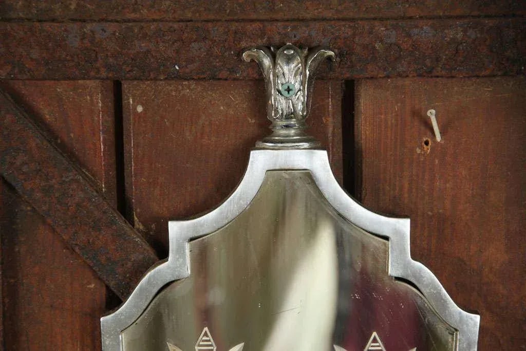 1940s Vintage Nickel and Mirror Sconce Each - 6
