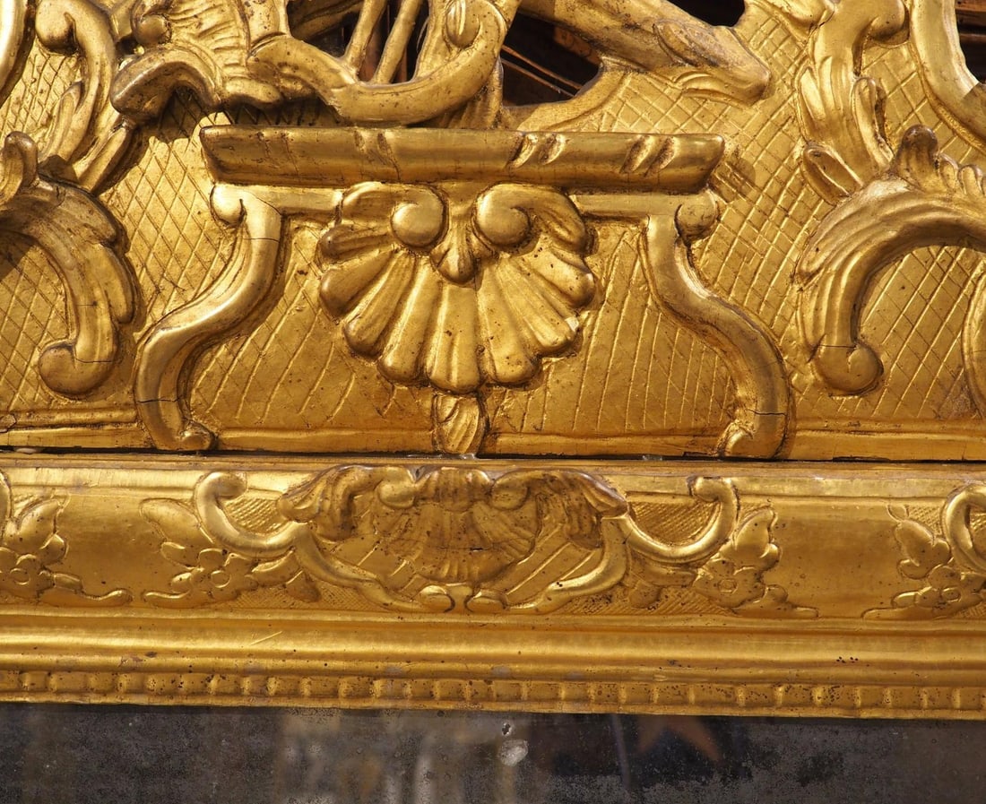 Period French Regence Giltwood Mirror, Circa 1720 - 11