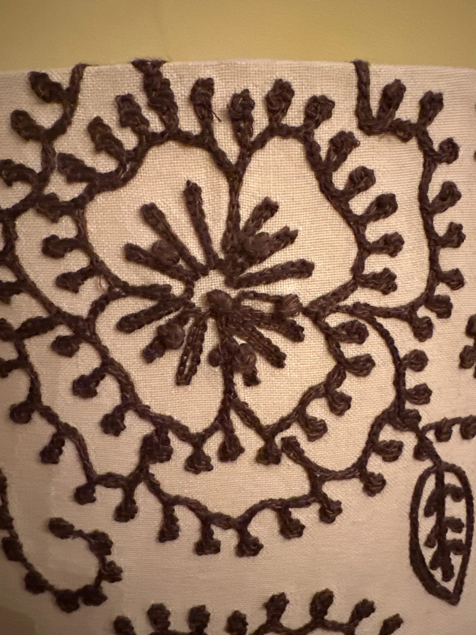 Vintage Linen Embroidered Lampshade - 3