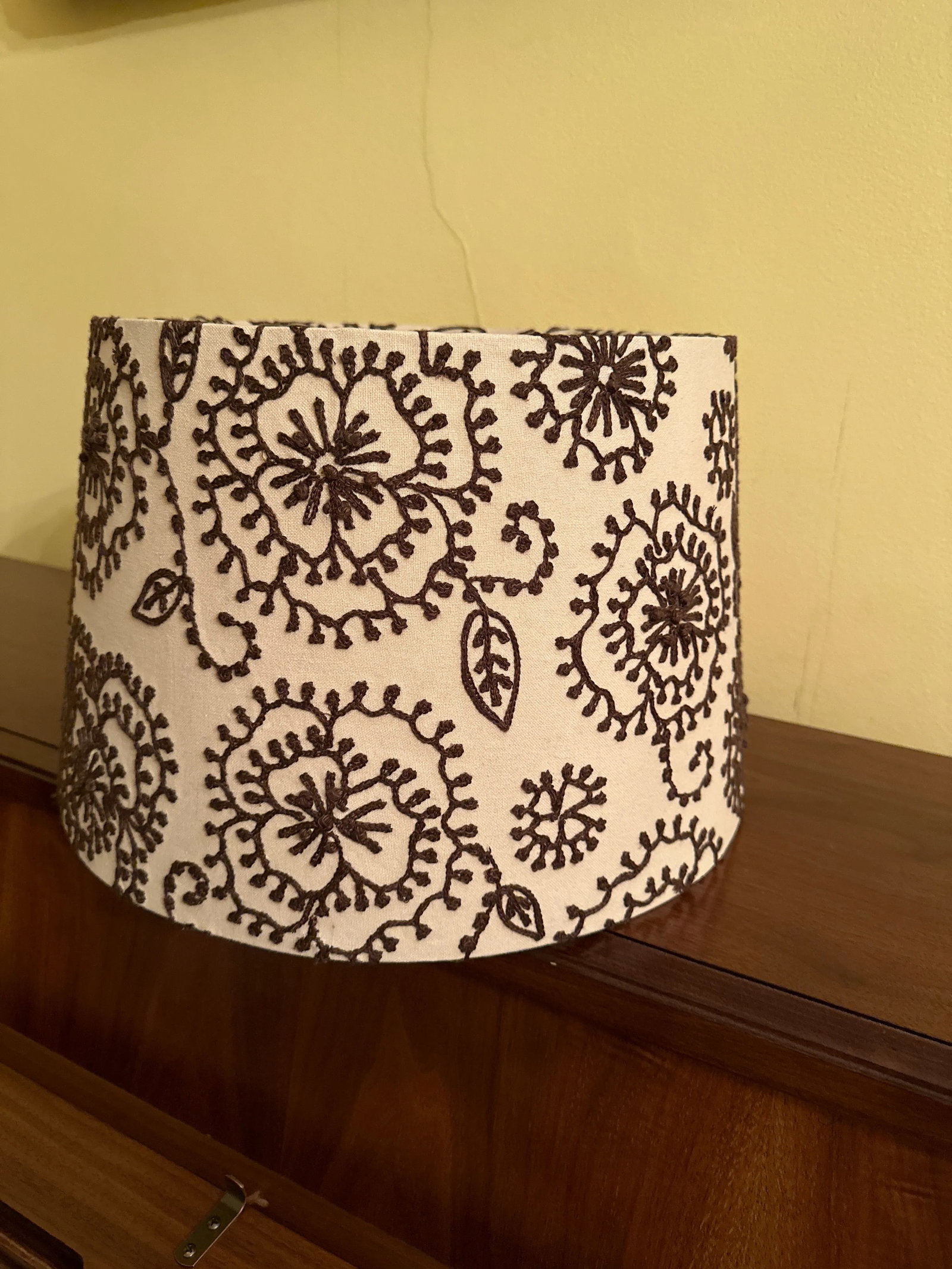 Vintage Linen Embroidered Lampshade - 4