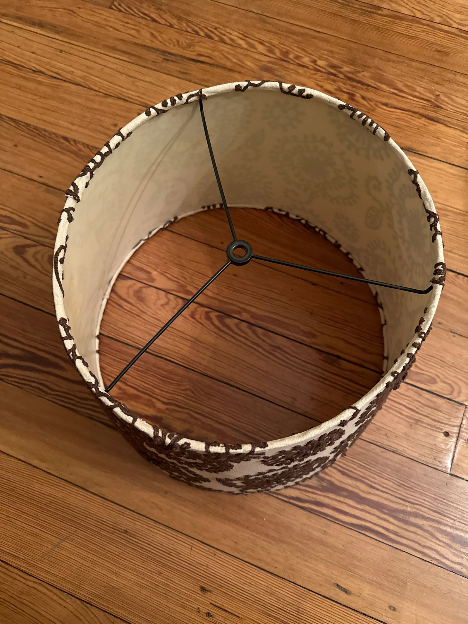 Vintage Linen Embroidered Lampshade - 5