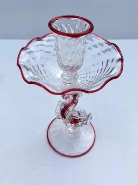 Murano Italian Art Glass Candlestick - 5