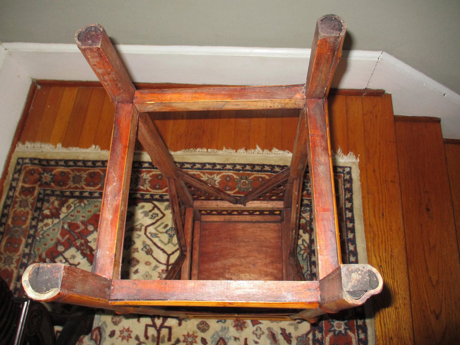 Vintage Bamboo Plant Stand / Table With Lattice Work - 6