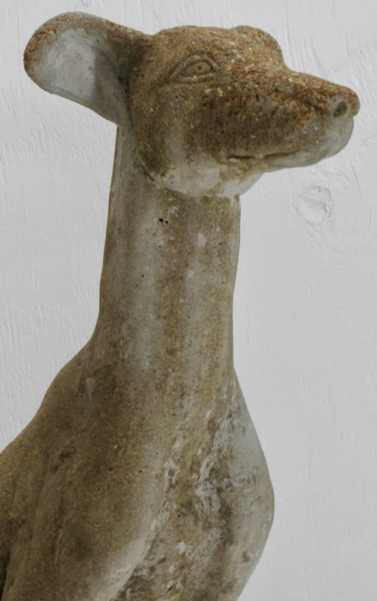 Early 20th Century Cast Stone Whippet Statue - 3