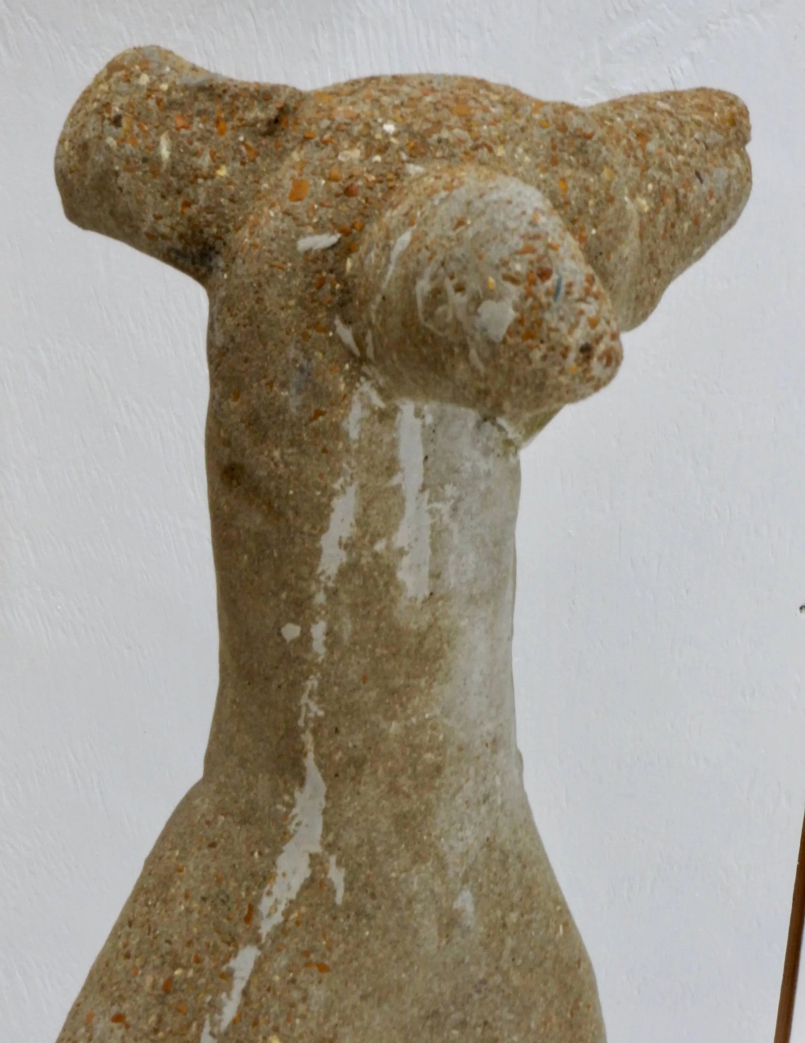 Early 20th Century Cast Stone Whippet Statue - 4