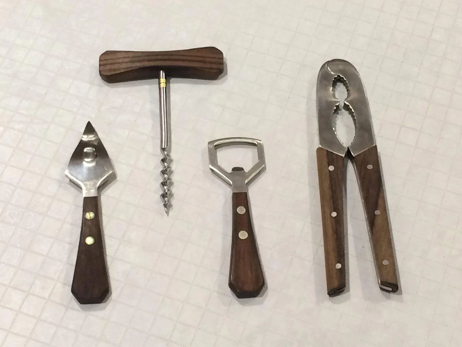 Mid-Century Modern Stainless Steel and Rosewood Bar Tools - Set of 4 - 3