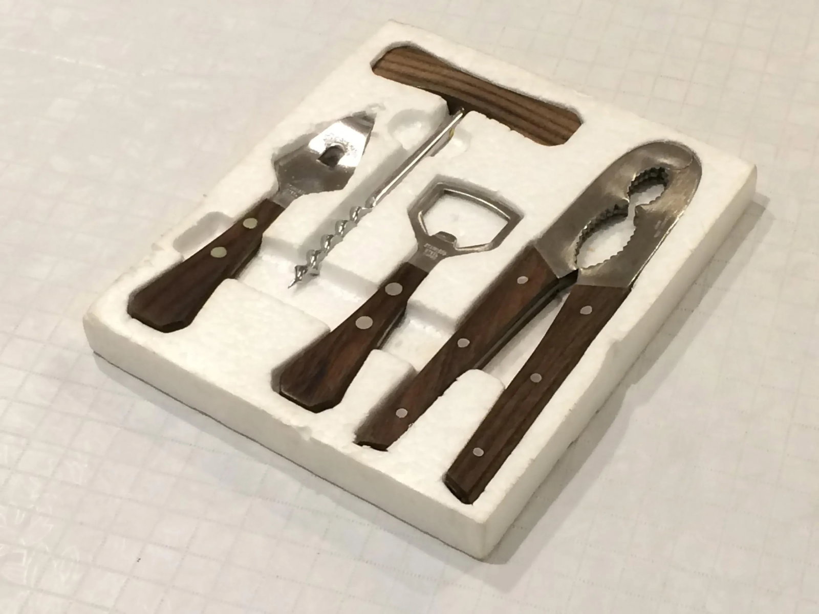 Mid-Century Modern Stainless Steel and Rosewood Bar Tools - Set of 4 - 6