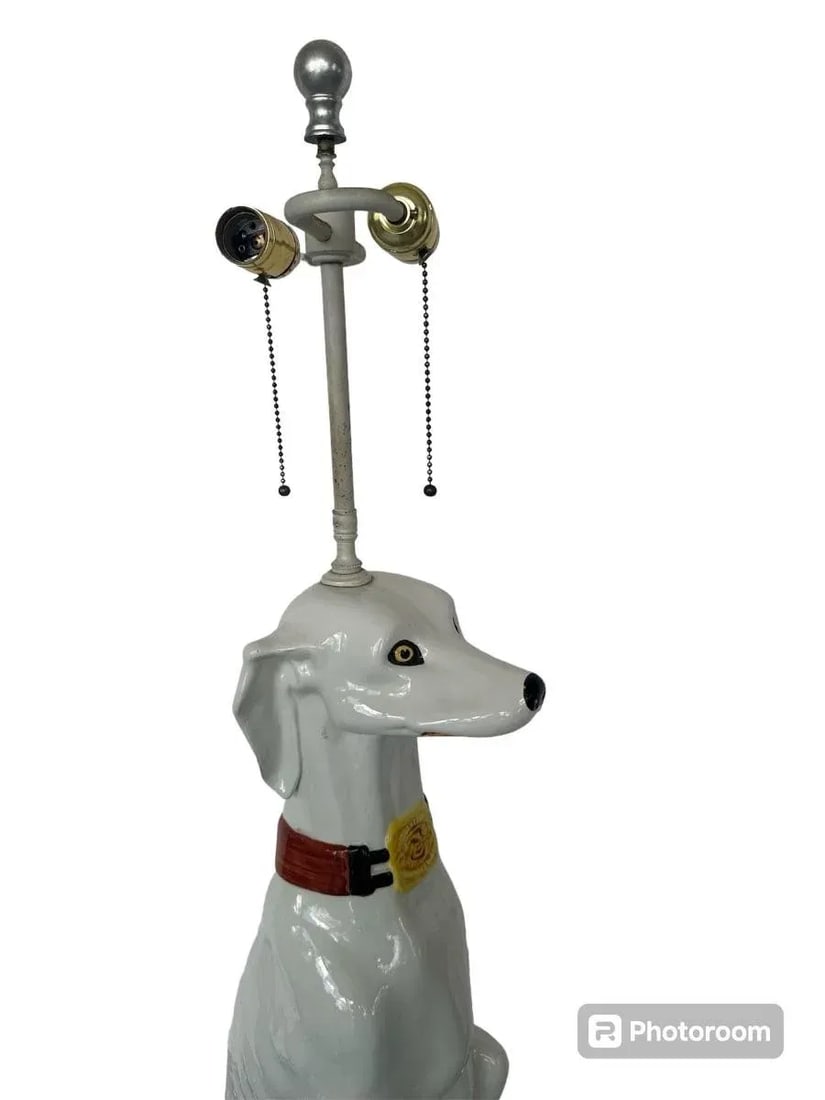 1960s Italian Ceramic Dog Lamp - 5