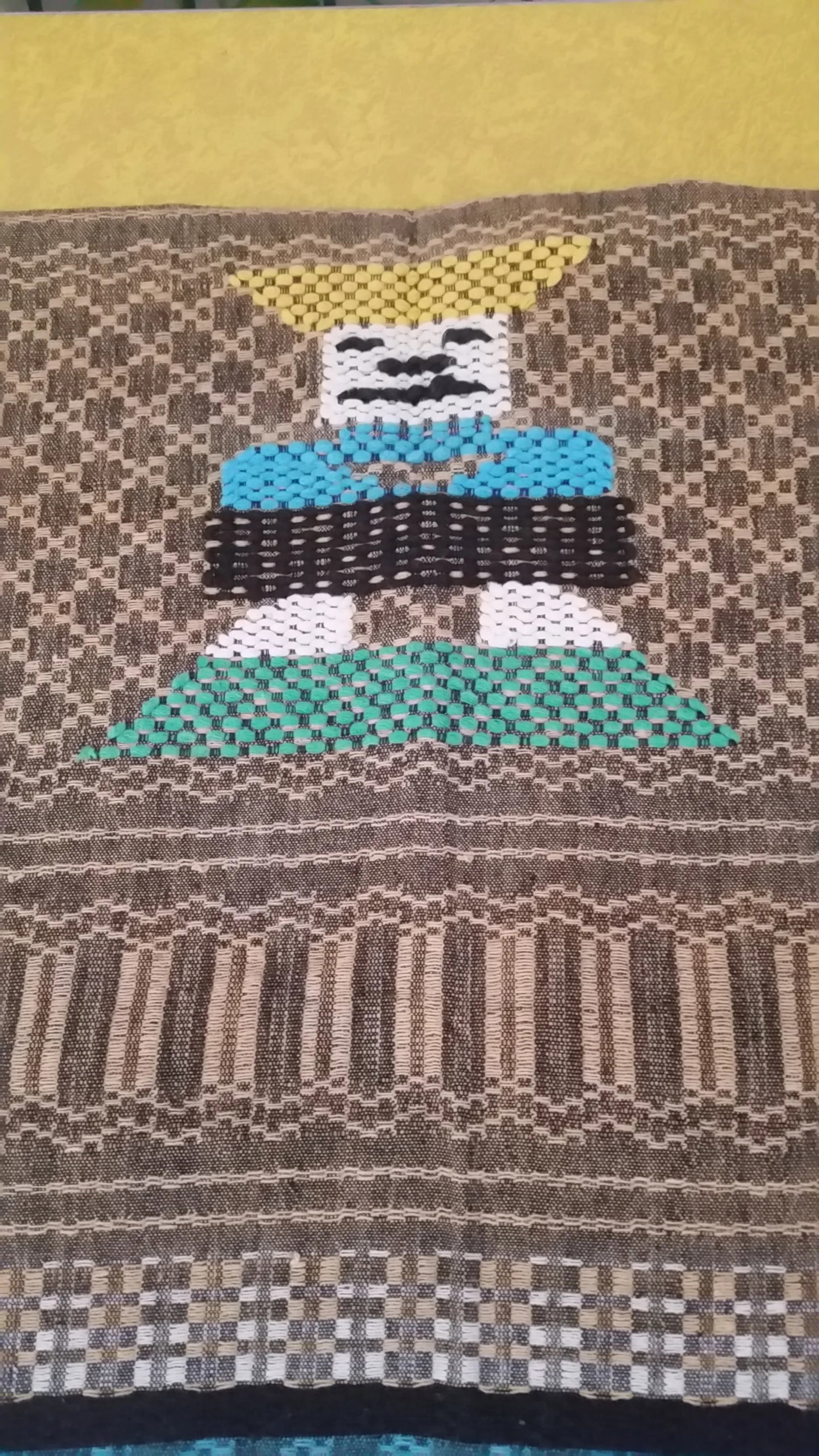 1950s Vintage Guatemalan Hand Loomed Cotton Throw - 2