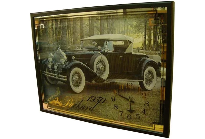 1970s Art Deco Style Automotive Shop Clock Featuring 1930 Packard (1 of 5)