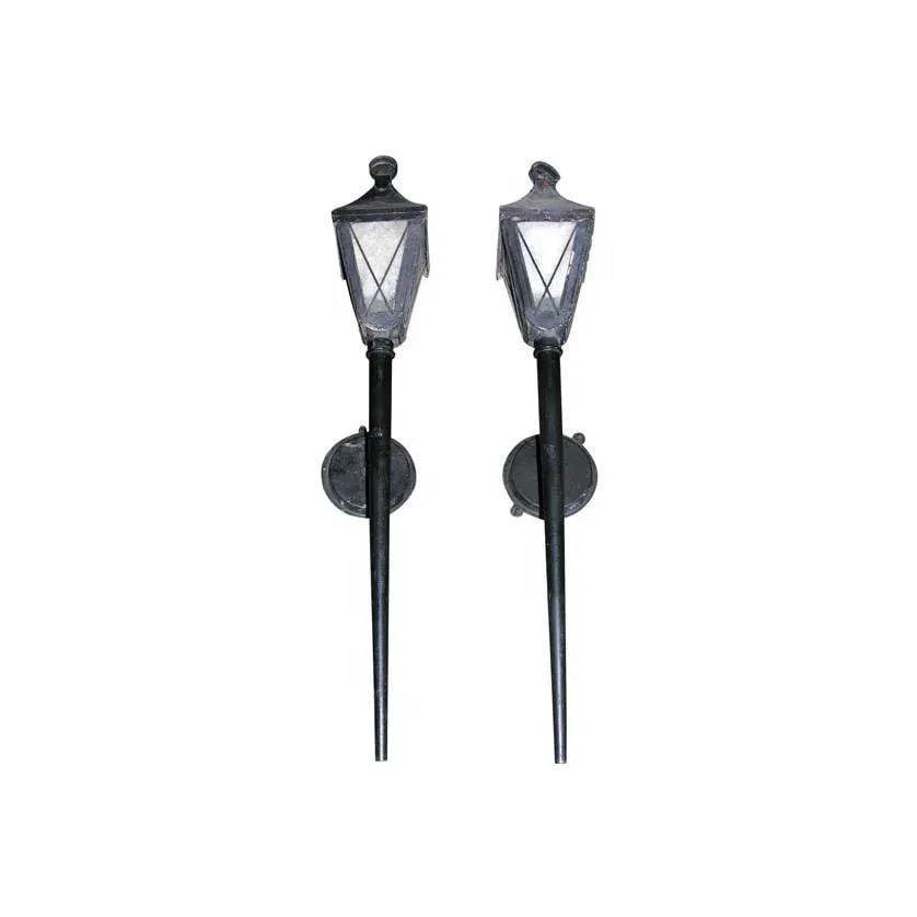 French 1930s Lantern Sconces - a Pair - 10
