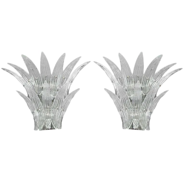 1960s Vintage Barovier Murano Venetian Glass Sconces- a Pair (1 of 9)