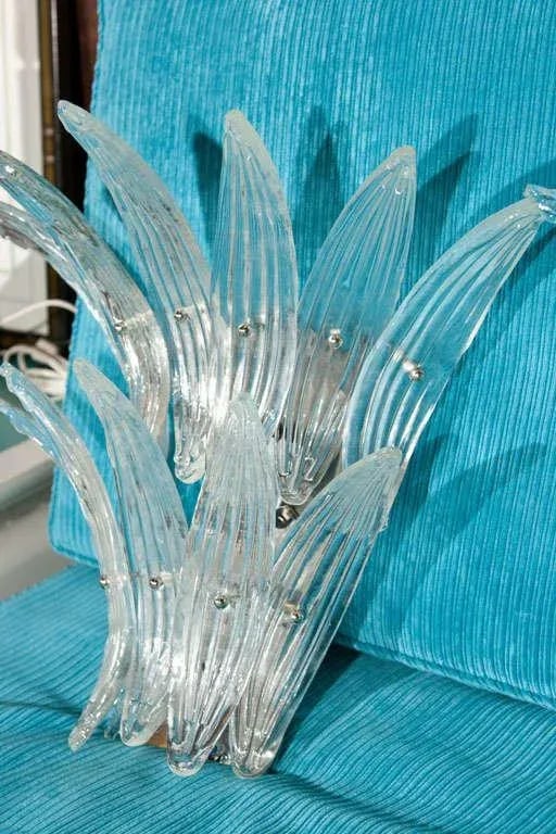 1960s Vintage Barovier Murano Venetian Glass Sconces- a Pair - 5