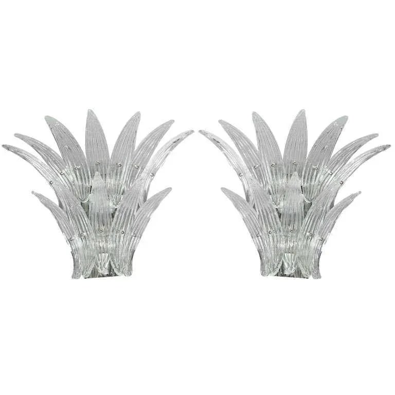1960s Vintage Barovier Murano Venetian Glass Sconces- a Pair - 9