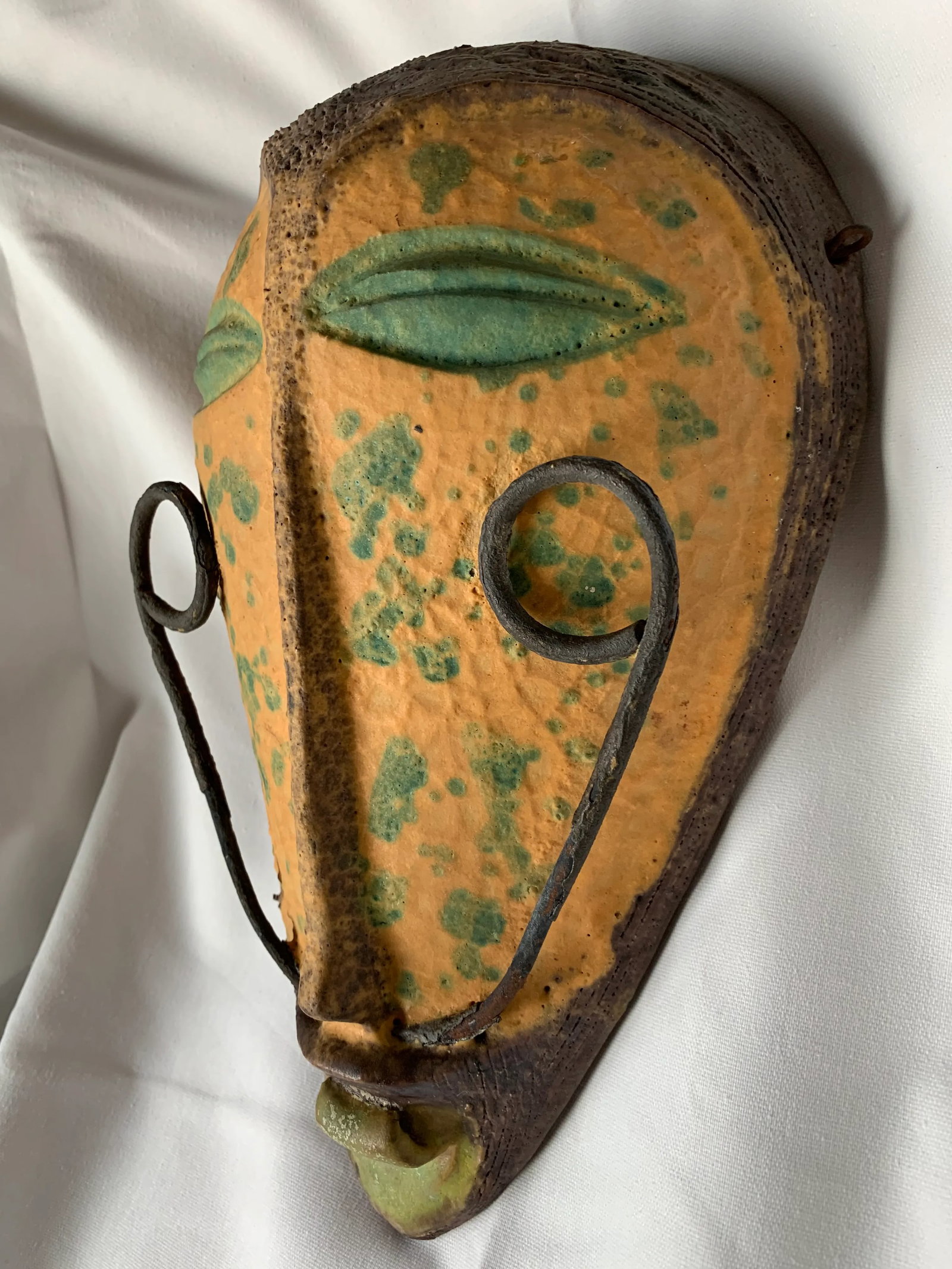 Alvino Bagni Italian Pottery Tribal Mask Wall Sculpture - 5