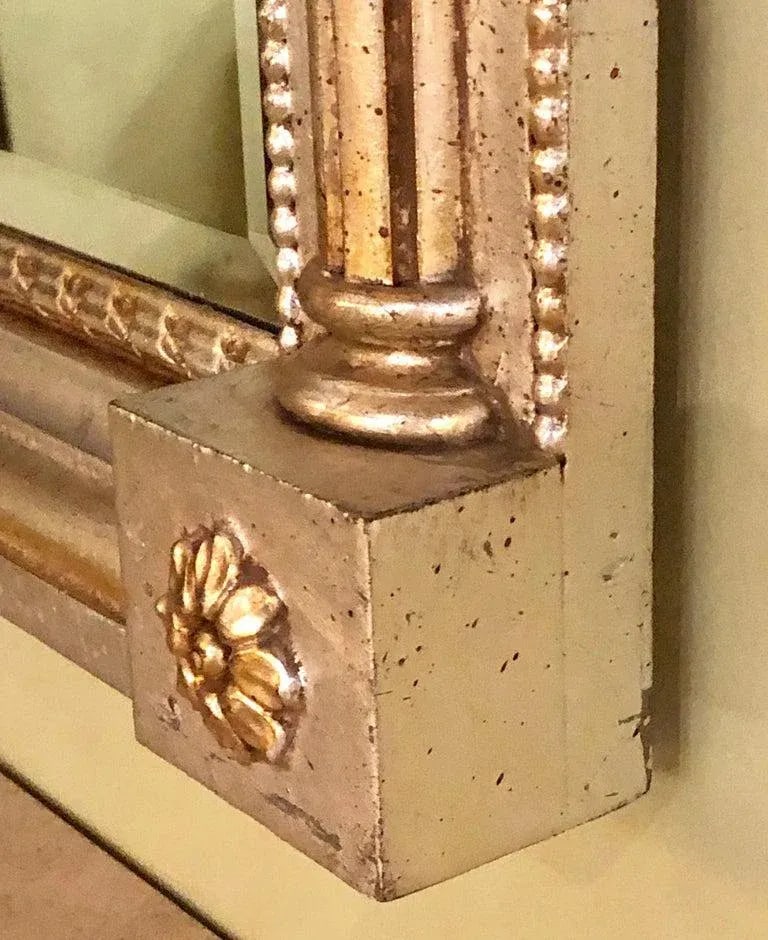 Italian Console Mirror Having Silver Leaf Eglomise Design by LaBarge - 8