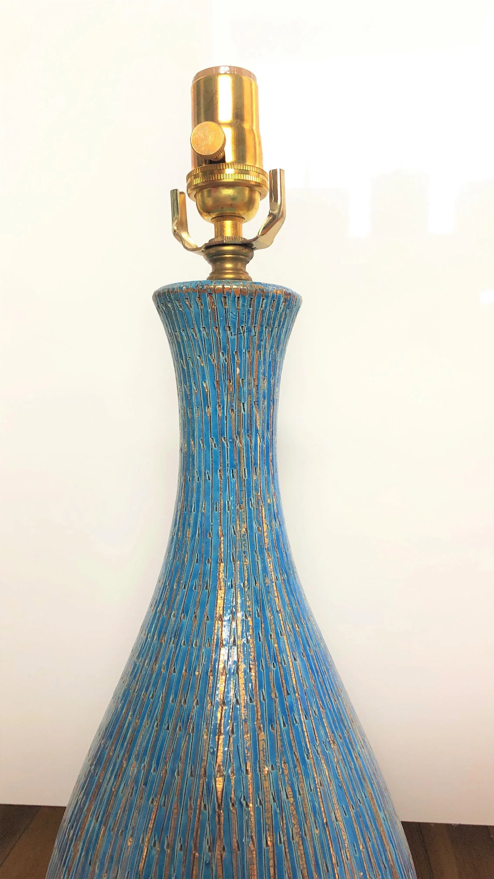 Bitossi Teal and Gold Lamp - 2