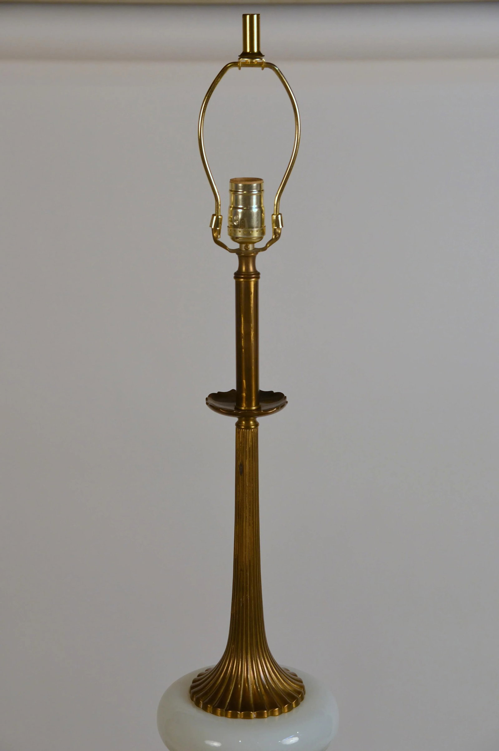 Gilt Bronze and Opaline Tassel Lamp in the Style of Tony Duquette - 3