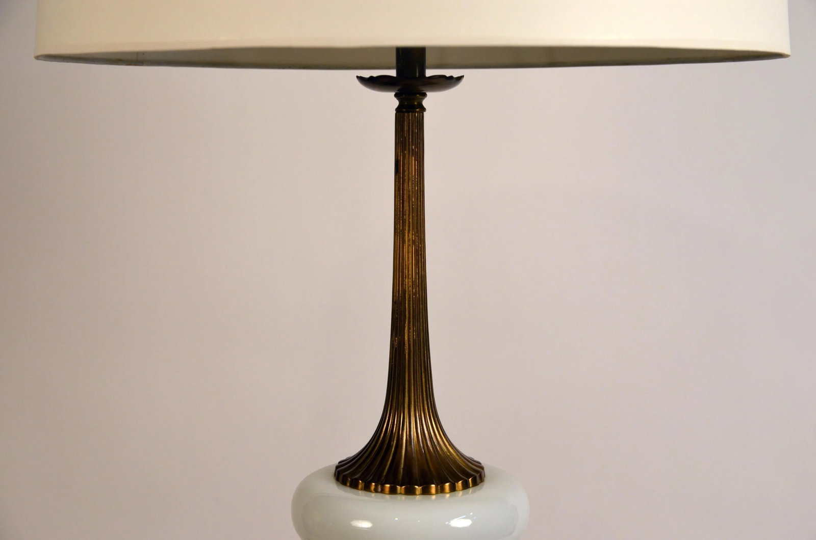 Gilt Bronze and Opaline Tassel Lamp in the Style of Tony Duquette - 6
