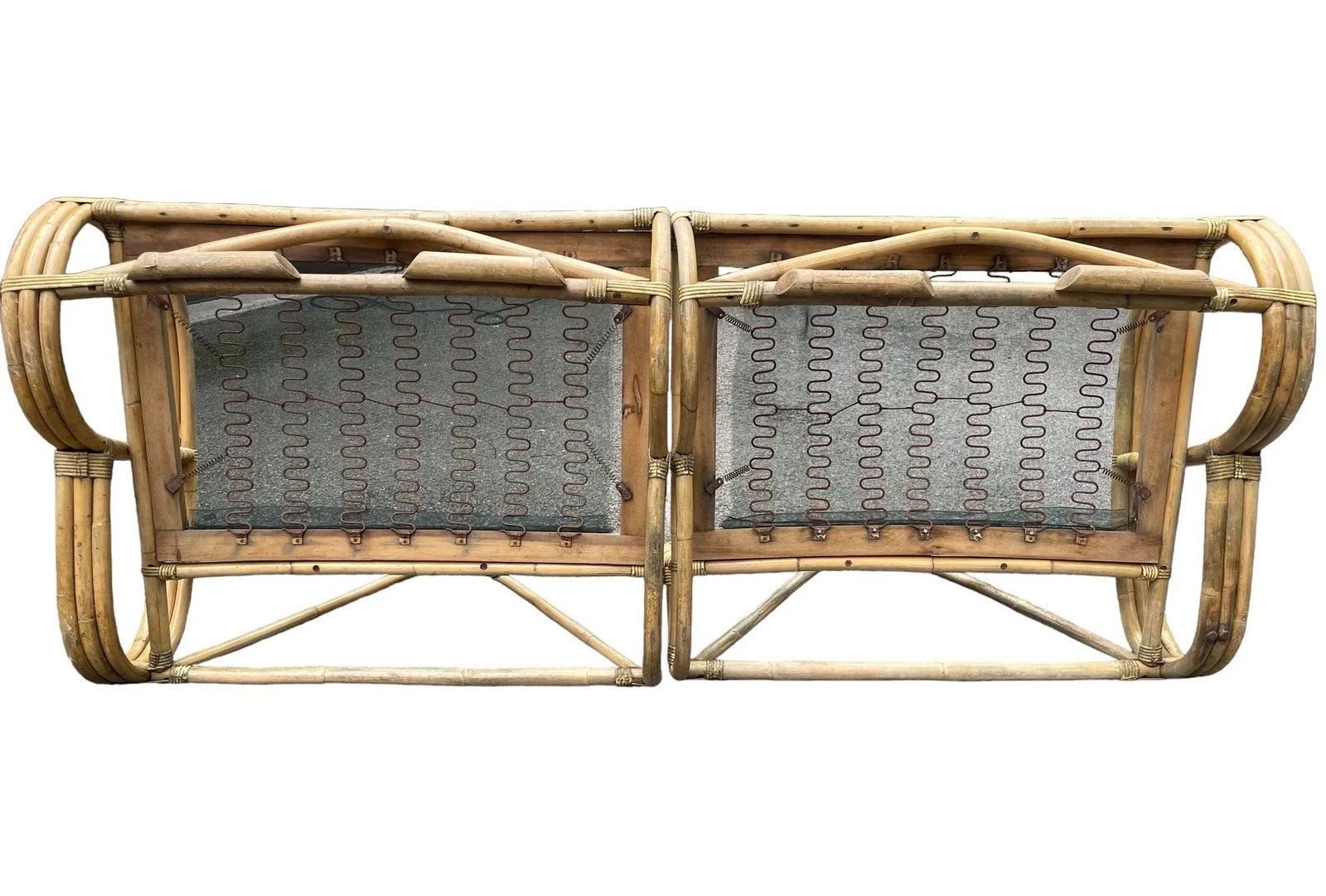 Vintage Paul Frankl Style Rattan Pretzel Sofa - 4
