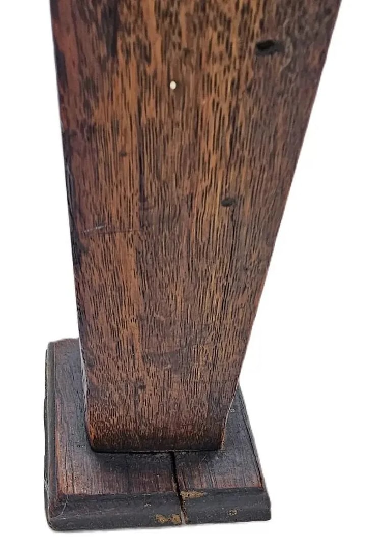 Antique 1910s Arts & Crafts Mission Oak Hall Tree Hooks, Mirror & Umbrella Stand - 11