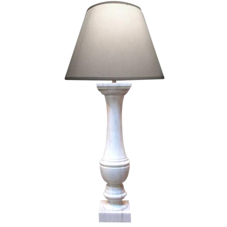 Translucent Italian White Marble Baluster Now a Lamp: An elegant and translucent Italian white marble baluster now mounted as a lamp Condition: Alterations: Unknown Imperfections: Some Imperfections Condition Notes: Good Origin: Italy Materials &