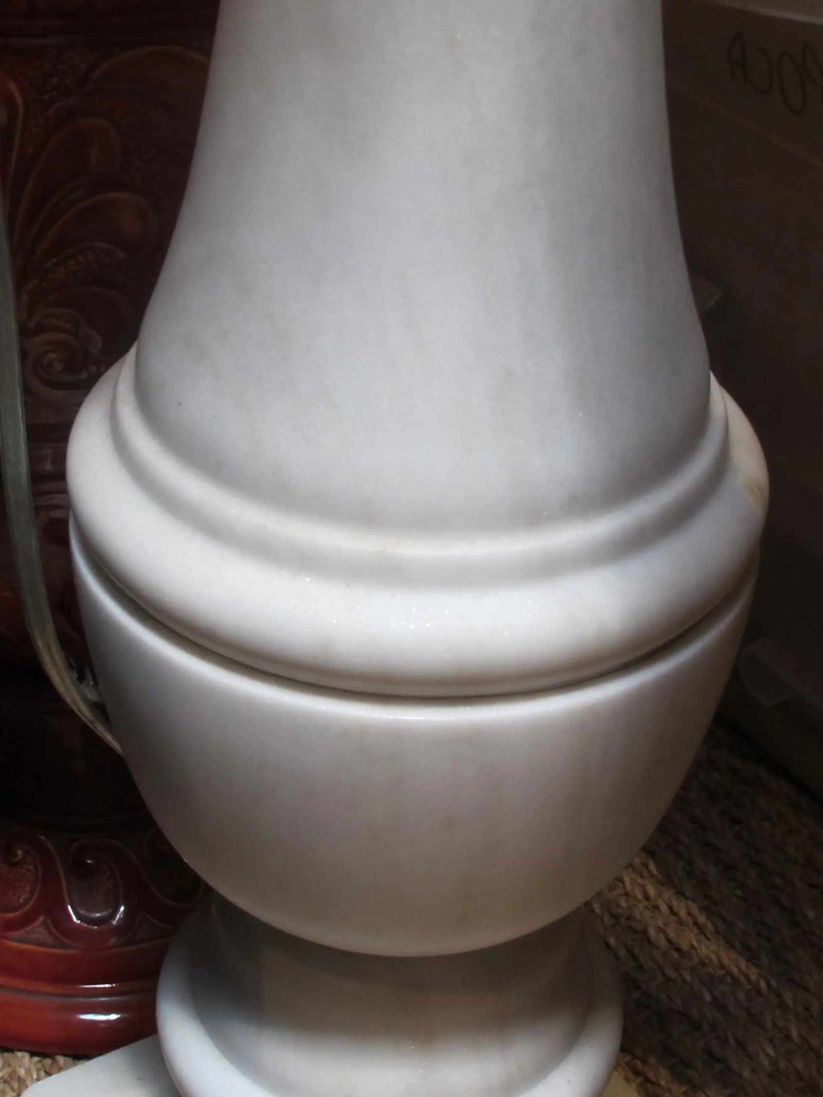 Translucent Italian White Marble Baluster Now a Lamp - 2
