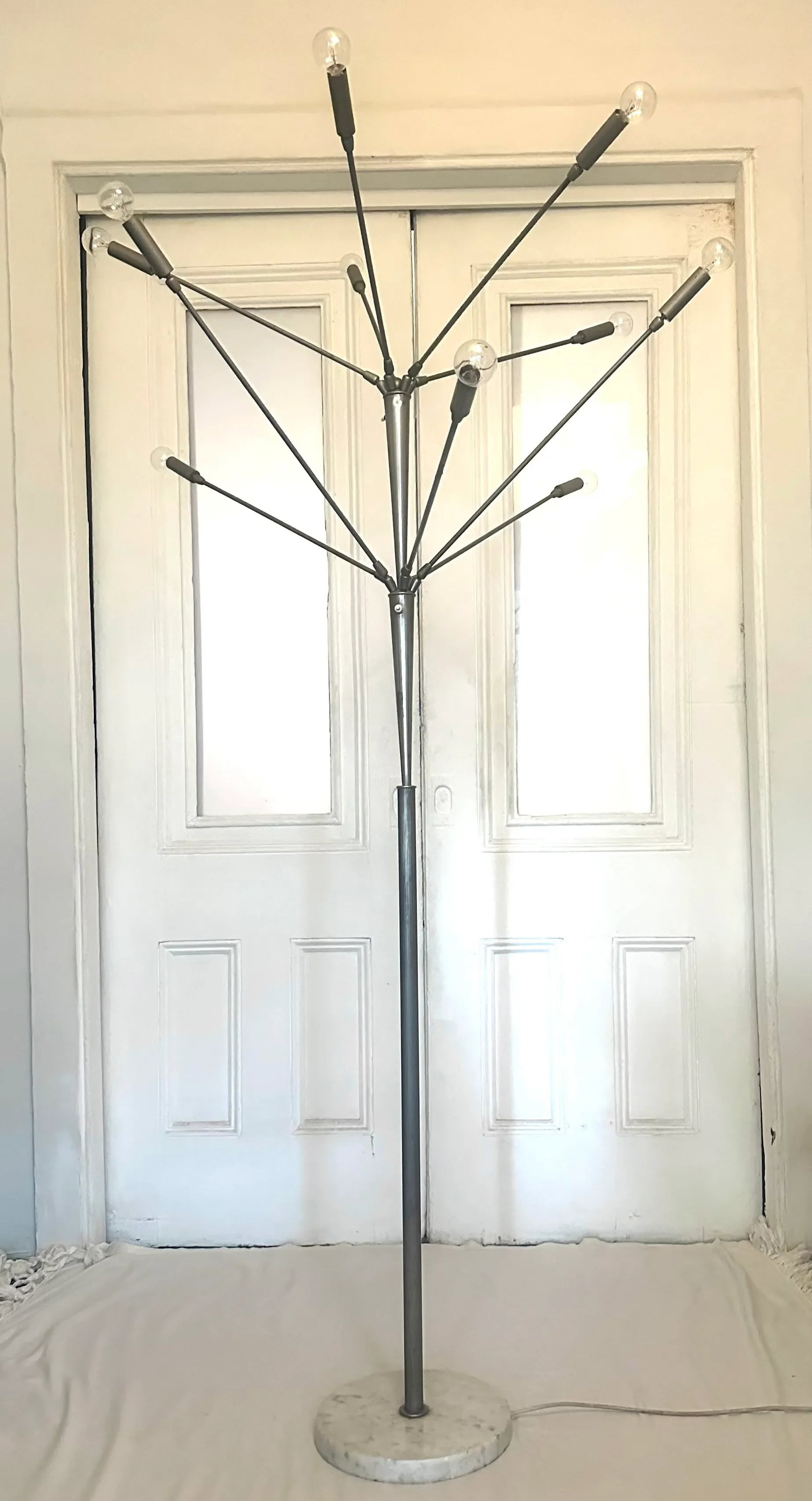 1950s Sputnik Floor Lamp With Marble Base Mid-Century Modern Italian Stilnovo - 2