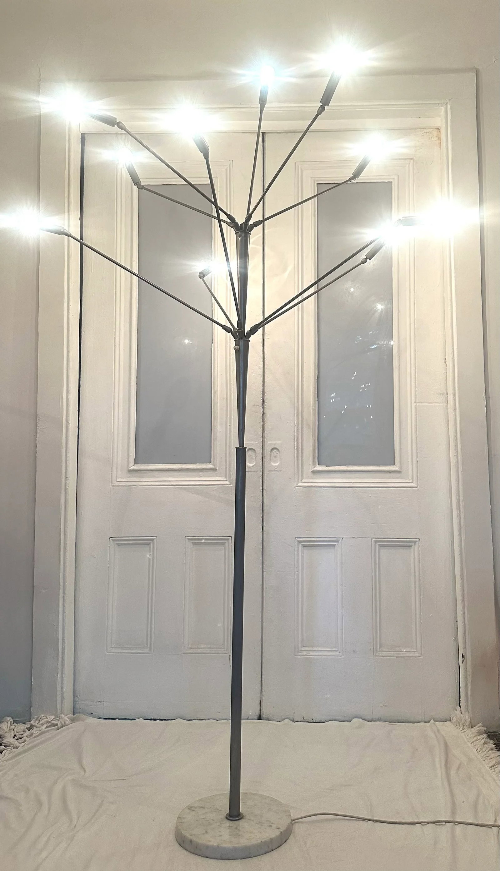 1950s Sputnik Floor Lamp With Marble Base Mid-Century Modern Italian Stilnovo - 3