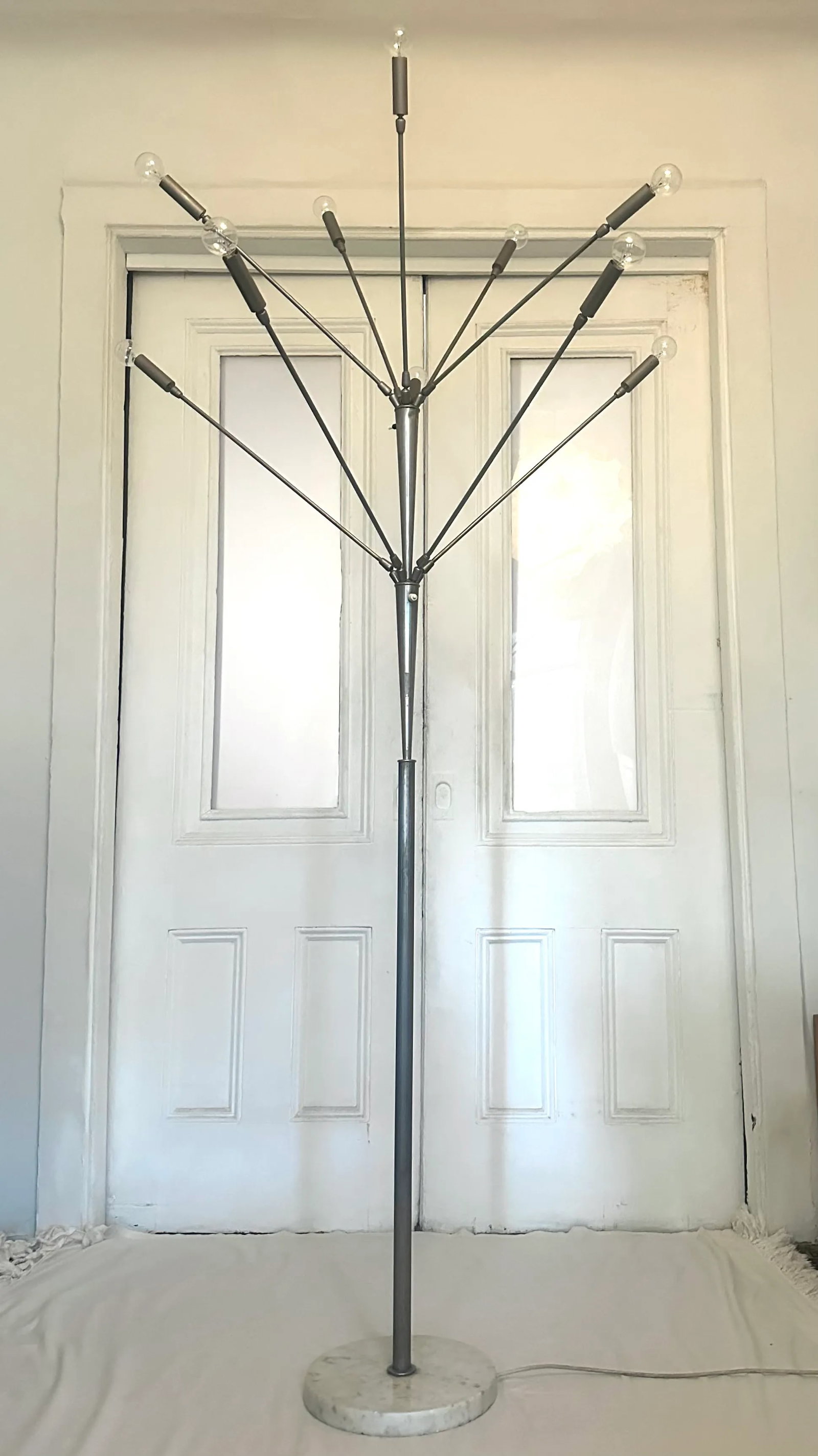 1950s Sputnik Floor Lamp With Marble Base Mid-Century Modern Italian Stilnovo - 4